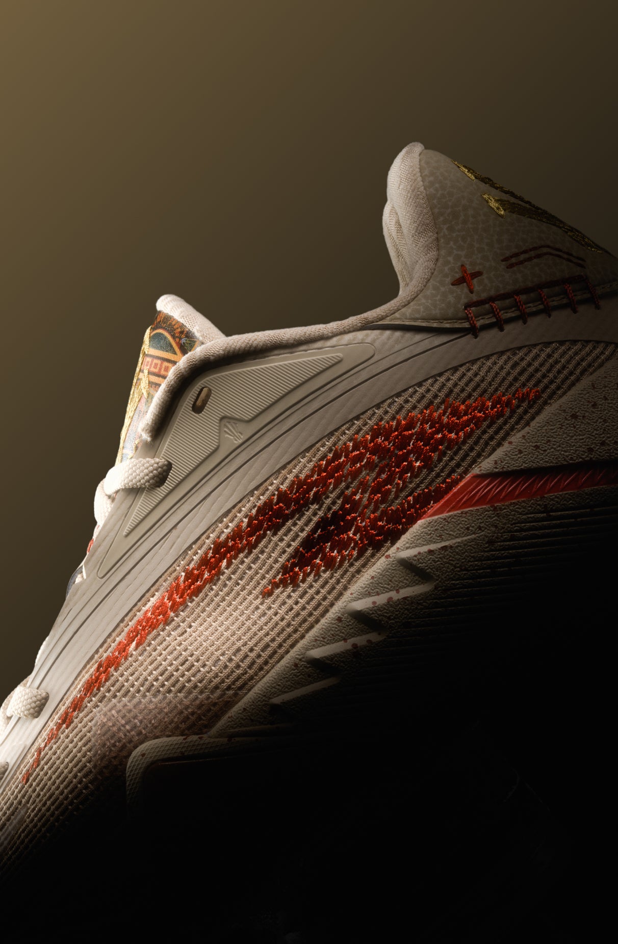 ANTA KAI 3 "Mastery" Kyrie Irving Signature Basketball Shoes in Cream and Gold- Design details