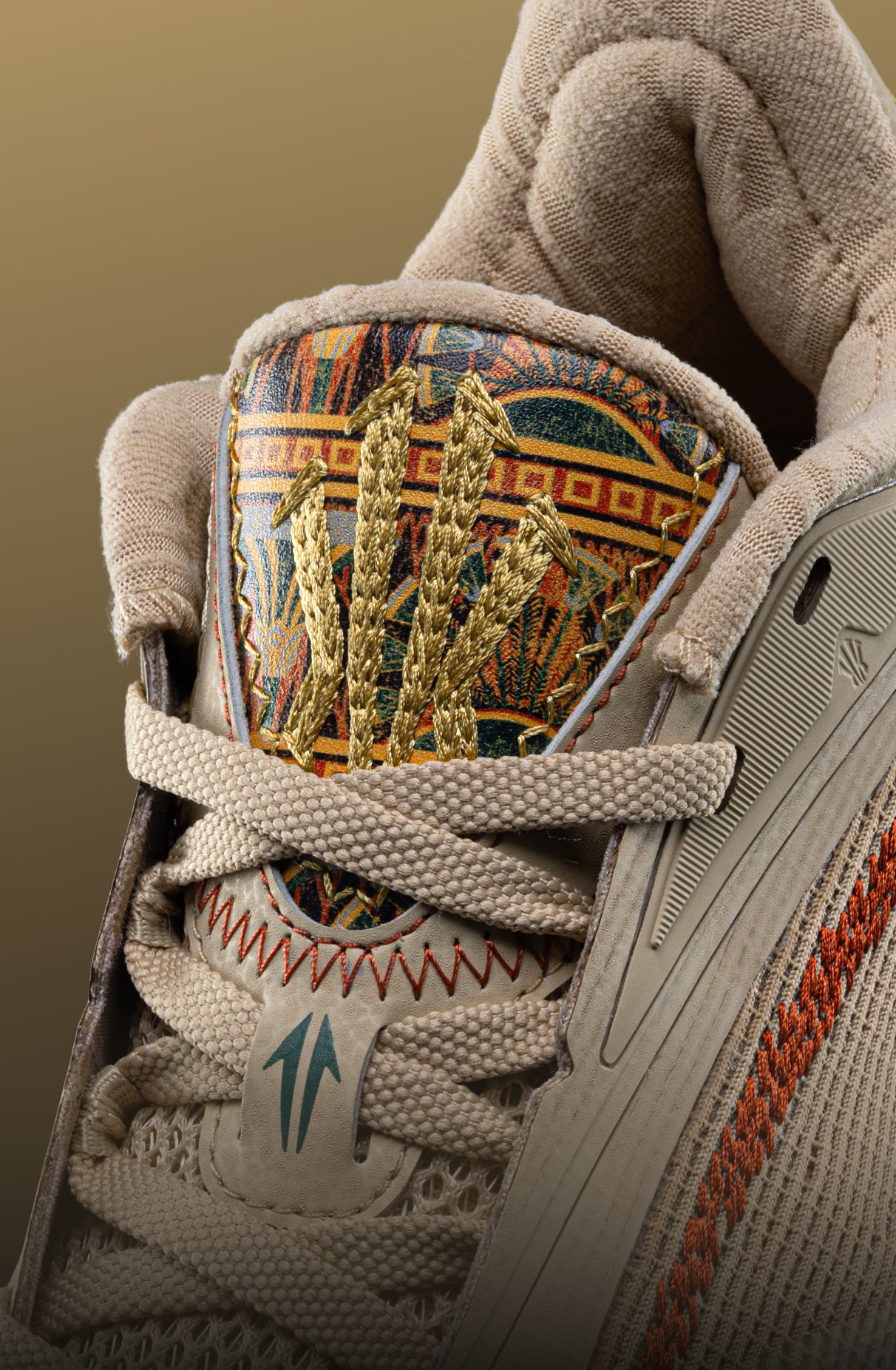 ANTA KAI 3 "Mastery" Kyrie Irving Signature Basketball Shoes in Cream and Gold- Design details