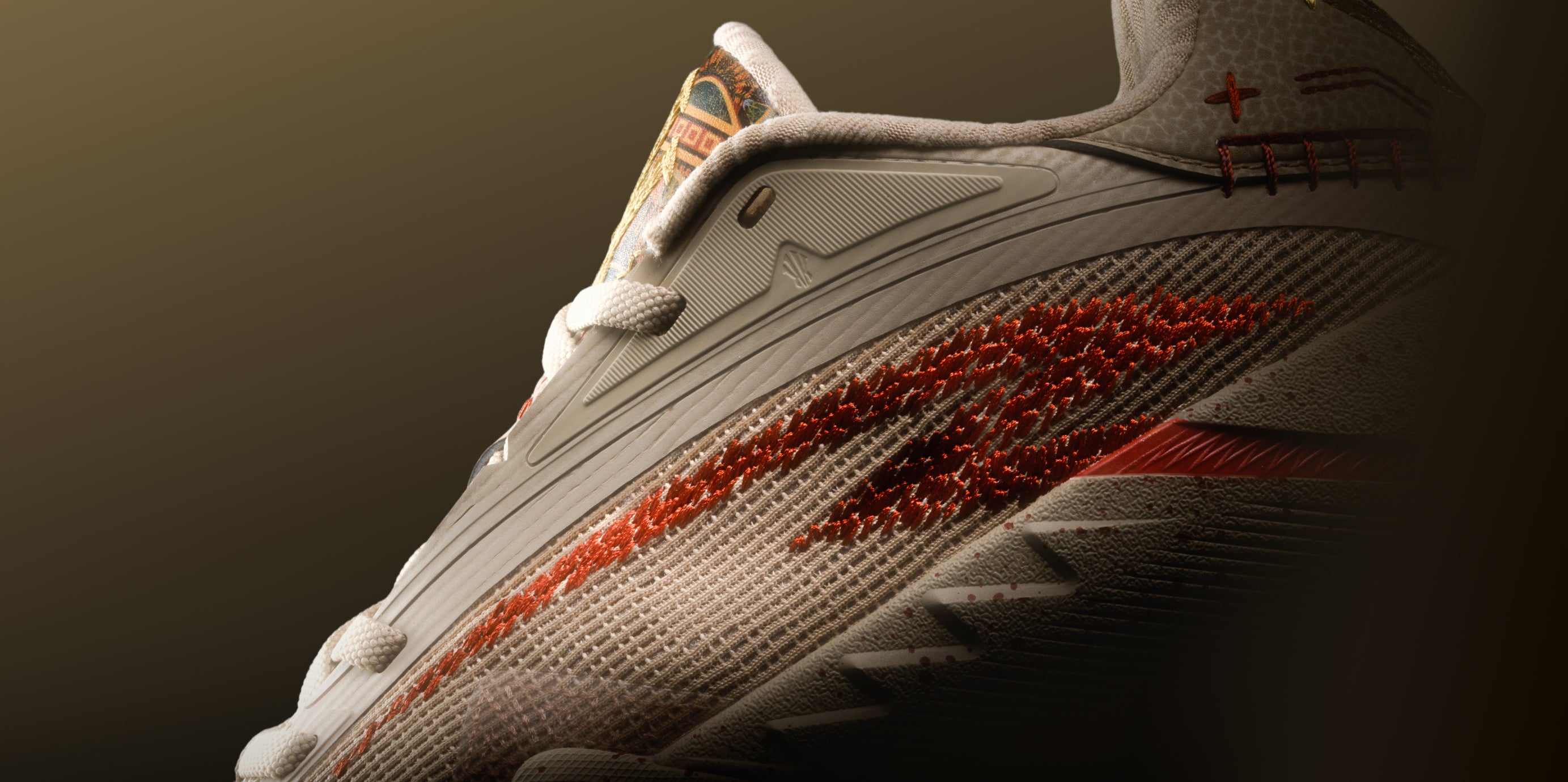 ANTA KAI 3 "Mastery" Kyrie Irving Signature Basketball Shoes in Cream and Gold- Design details